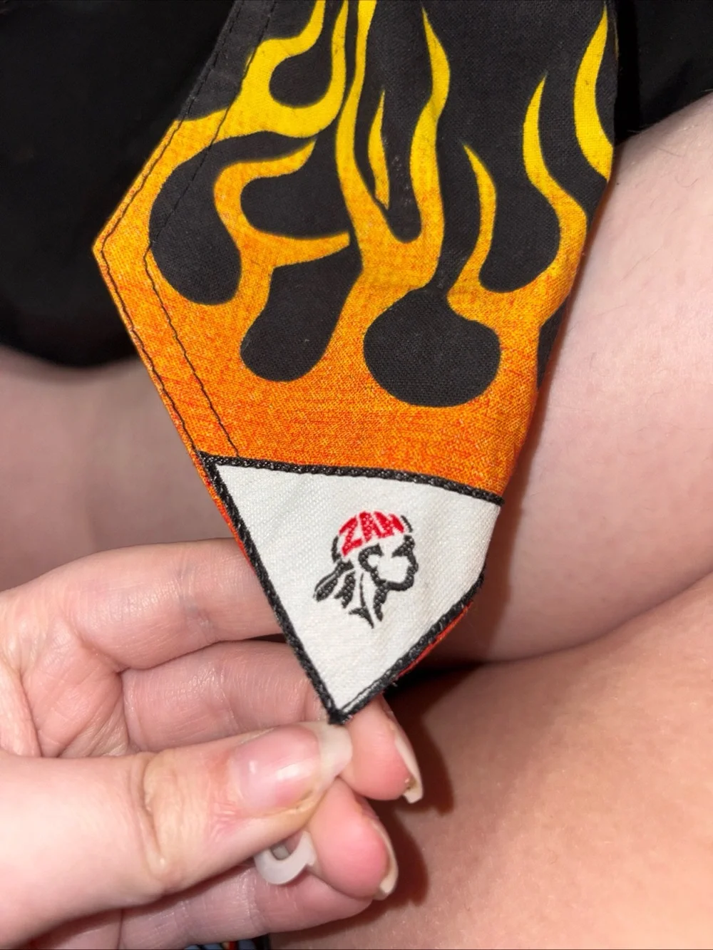 Zan Headgear Head Wrap Flydanna Flames Skull/Cross bones Doo rag